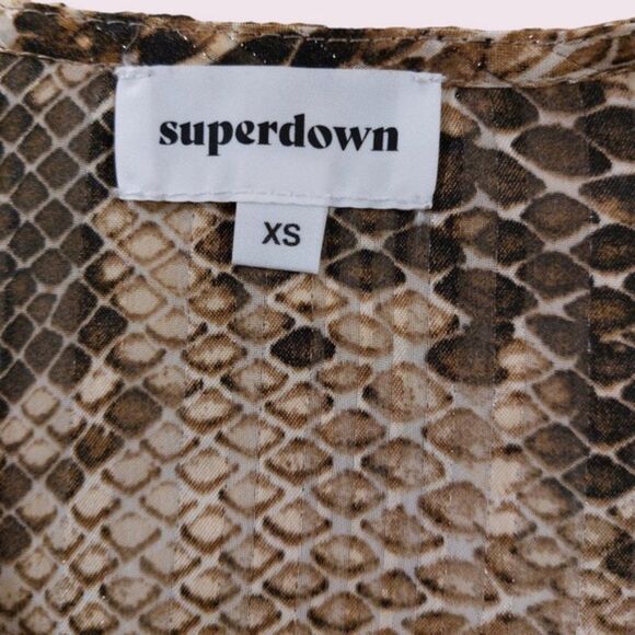 superdown Snake Print Bodysuit in Yellow and Brown - Picture 8 of 9